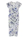 Isabel Marant Terenae Printed Midi Dress In White