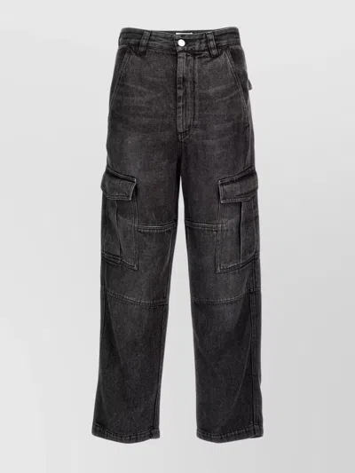 ISABEL MARANT 'TERENCE' WIDE LEG CARGO JEANS WITH STITCH DETAILING