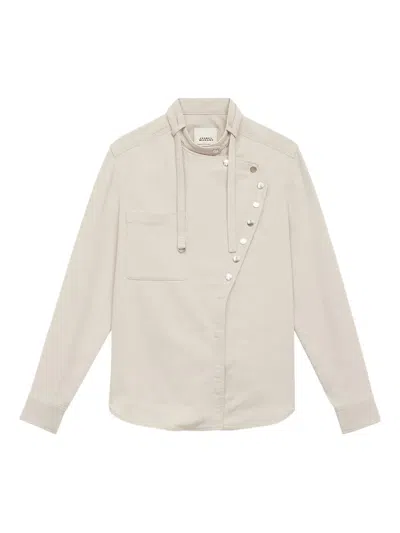 ISABEL MARANT TESS ASYMMETRICAL BUTTON-DETAIL SHIRT