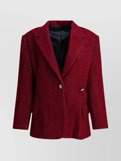 Isabel Marant Textured Fabric Coat Featuring Buttoned Cuffs In Red