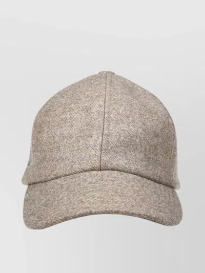 Isabel Marant Textured Fabric Curved Brim Hat In Brown