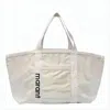 Isabel Marant Textured Fabric Tote Bag With Bold Logo Detail In White