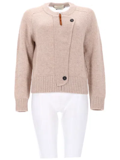 Isabel Marant Textured Knitted Cardigan In Merino Wool And Cashmere In Neutral