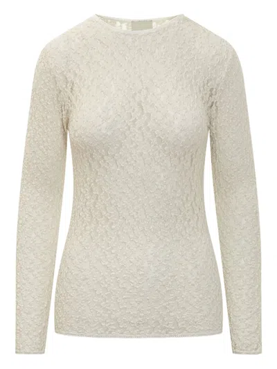 Isabel Marant Textured Long-sleeve Top In Metallic