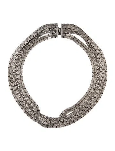 Pre-owned Isabel Marant Textured Multistrand Collar Necklace, 15" In Multicolor