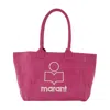 Isabel Marant Textured Pink Cotton Shopper Bag With Zippered Closure In Pink