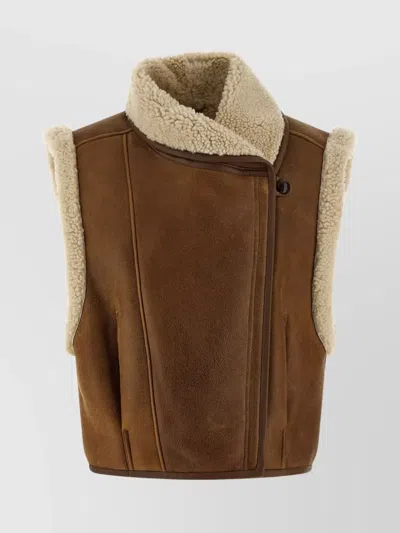 ISABEL MARANT TEXTURED SLEEVELESS JACKET ALIME STYLE