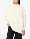 Isabel Marant Relaxed Fit High Neck Sweater With Longer Hem In White