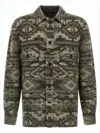 Isabel Marant Textured Wool-blend Jacket With Geometric Pattern In Gray