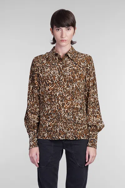 ISABEL MARANT TEYSA SHIRT IN ANIMALIER SILK
