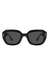 Isabel Marant The New 52mm Rectangular Sunglasses In Black/grey