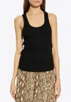 Isabel Marant Thea Logo Embroidered Tank Top In Black