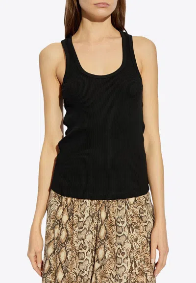 Isabel Marant Thea Logo Embroidered Tank Top In Black