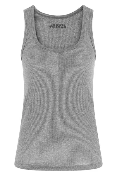 Isabel Marant Thea Ribbed Scoop Neck Sleeveless Top In Gray