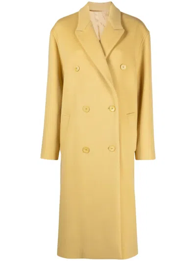Isabel Marant Theodore Coat Double-breasted Notched Lapels In Gold
