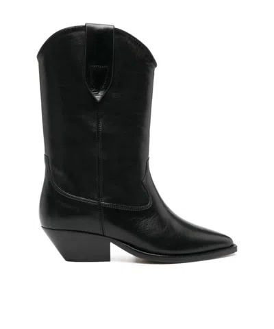 Isabel Marant Thick Heel Booties In Black