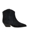 Isabel Marant Dewina Distressed Suede Ankle Boots In Black