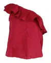 Isabel Marant Thom One-shoulder Top In Red Linen In Red