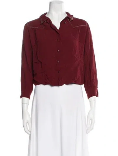 Pre-owned Isabel Marant Three-quarter Sleeve Blouse In Burgundy
