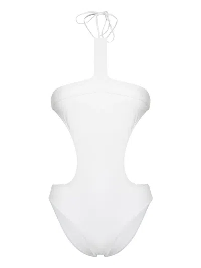 Isabel Marant Halterneck Open-back Swimsuit In White