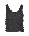 Isabel Marant Tie Back Sleeveless Top In Grey Alpaca Wool In Grey