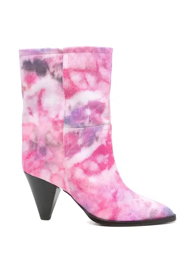Isabel Marant Tie-dye Pointed Boots In Pink