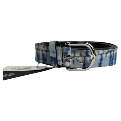 Isabel Marant Tie-dye Print Belt In Blue Suede