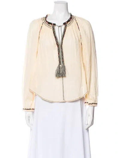 Pre-owned Isabel Marant Tie Neck Long Sleeve Blouse In Neutral