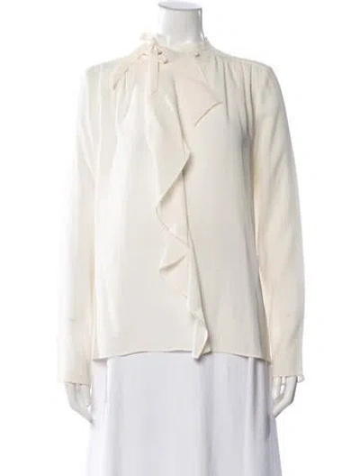 Pre-owned Isabel Marant Tie Neck Long Sleeve Blouse In White
