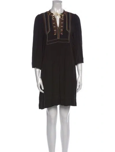 Pre-owned Isabel Marant Tie Neck Mini Dress In Black