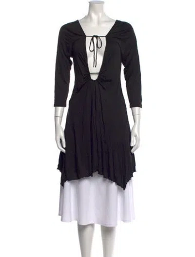 Pre-owned Isabel Marant Tie Neck Three-quarter Sleeve Tunic W/ Tags In Black