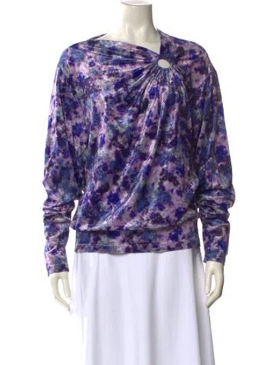 Pre-owned Isabel Marant Tie-dye Print Cowl Neck Sweatshirt In Purple