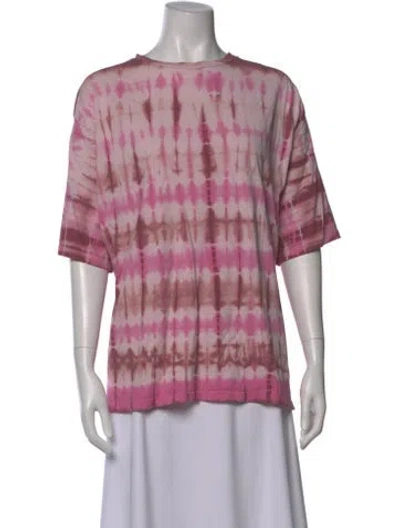 Pre-owned Isabel Marant Tie-dye Print Crew Neck T-shirt In Pink
