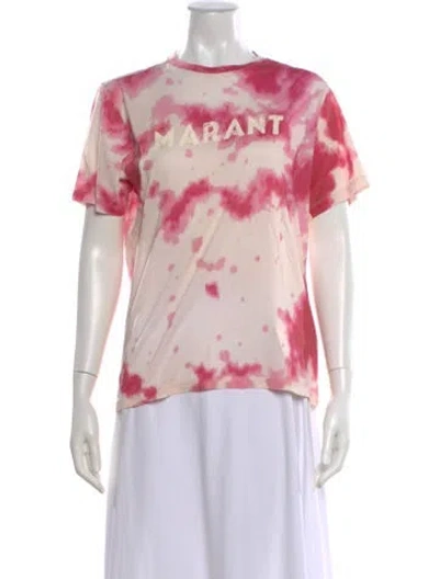 Pre-owned Isabel Marant Tie-dye Print Crew Neck T-shirt In Pink