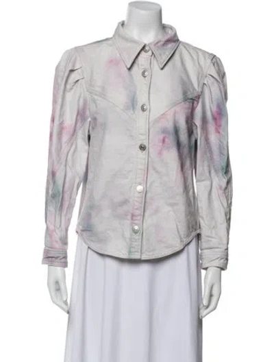 Pre-owned Isabel Marant Tie-dye Print Evening Jacket In Blue