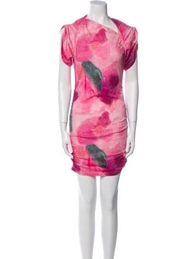 Pre-owned Isabel Marant Tie-dye Print Mini Dress In Pink