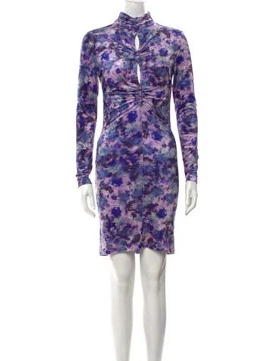 Pre-owned Isabel Marant Tie-dye Print Mini Dress W/ Tags In Purple