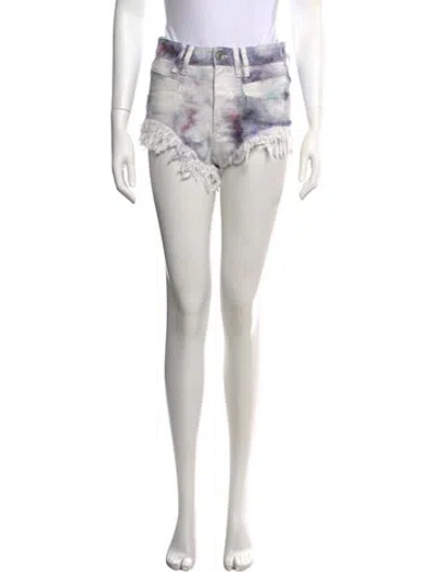 Pre-owned Isabel Marant Tie-dye Print Mini Shorts In Blue