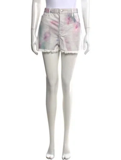 Pre-owned Isabel Marant Tie-dye Print Mini Shorts In White
