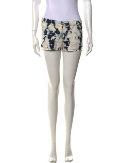 Pre-owned Isabel Marant Tie-dye Print Mini Shorts In White