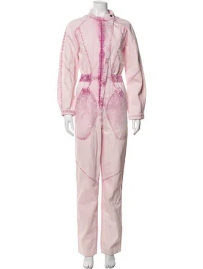 Pre-owned Isabel Marant Tie-dye Print Mock Neck Ski Suit In Pink