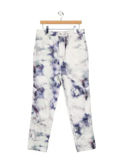 Pre-owned Isabel Marant Tie-dye Print Straight Leg Pants In Multi