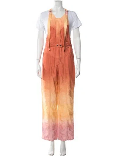 Pre-owned Isabel Marant Tie-dye Print V-neck Overalls In Pink