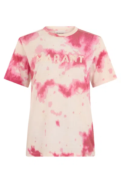 Isabel Marant Tie-dye T-shirt With Short Sleeves In Neutral
