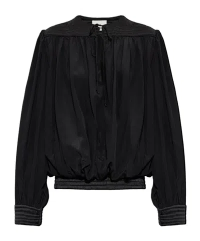 Isabel Marant Tieneck Gathered Blouse In Black