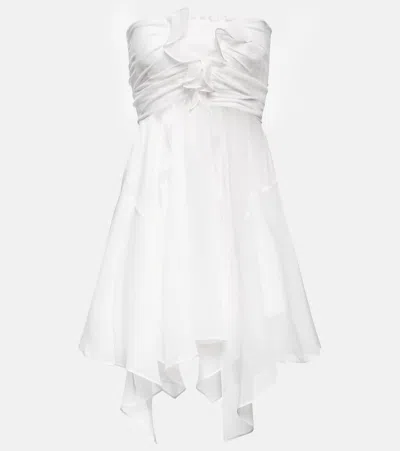 Isabel Marant Tiffen Silk Chiffon Minidress In Ecru