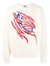 Isabel Marant Tiger-stripe Embroidered Sweatshirt In White