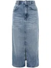 Isabel Marant Tilauria Denim Skirt With Faded Effect In Blue