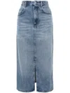 Isabel Marant Tilauria Denim Skirt With Faded Effect In Blue
