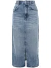 Isabel Marant High Waist Knee-length Skirt Front Slit In Blue